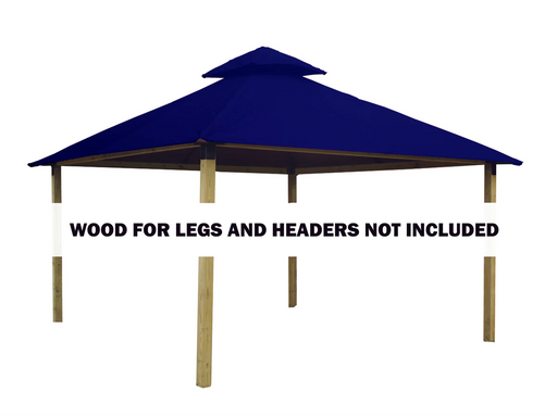 Riverstone Industries 14 ft. sq. ACACIA Gazebo Roof Framing and Mounting Kit With Pacific Blue Canopy & Gazebo Tops RiverStone   