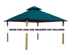Riverstone Industries 14 ft. sq. ACACIA Gazebo Roof Framing and Mounting Kit With Aqua Marine OutDURA Canopy Canopy & Gazebo Tops RiverStone   
