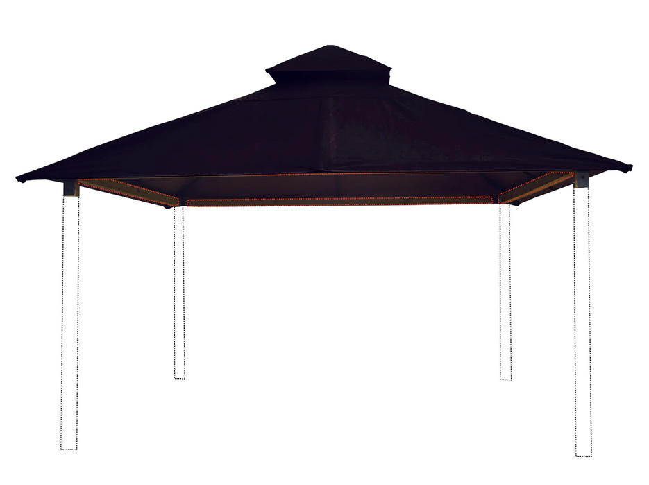 Riverstone Industries 14 ft. sq. ACACIA Gazebo Roof Framing and Mounting Kit With Black OutDURA Canopy Canopy & Gazebo Tops RiverStone   