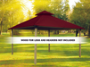 Riverstone Industries 14 ft. sq. ACACIA Gazebo Roof Framing and Mounting Kit With Burgundy OutDURA Canopy Canopy & Gazebo Tops RiverStone   