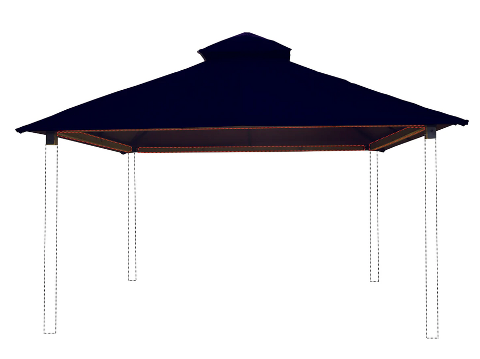 Riverstone Industries 14 ft. sq. ACACIA Gazebo Roof Framing and Mounting Kit With Captain Navy OutDURA Canopy Canopy & Gazebo Tops RiverStone   