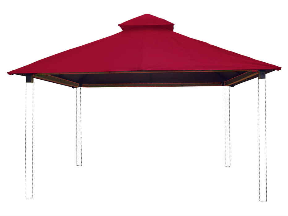 Riverstone Industries 14 ft. sq. ACACIA Gazebo Roof Framing and Mounting Kit With Cardinal Red OutDURA Canopy Canopy & Gazebo Tops RiverStone   