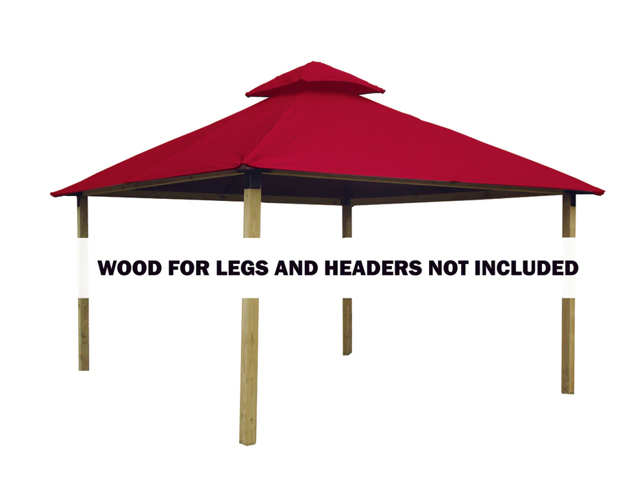 Riverstone Industries 14 ft. sq. ACACIA Gazebo Roof Framing and Mounting Kit With Cardinal Red OutDURA Canopy Canopy & Gazebo Tops RiverStone   