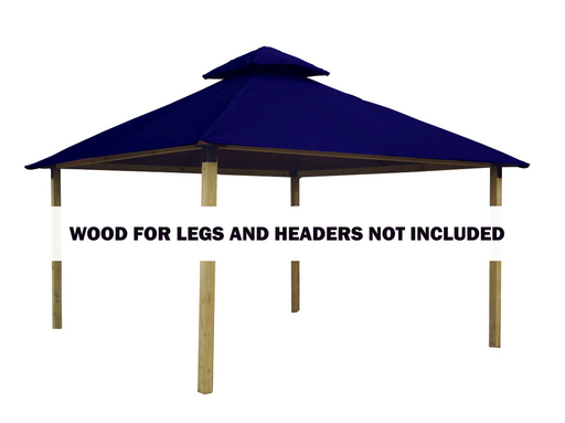 Riverstone Industries 14 ft. sq. ACACIA Gazebo Roof Framing and Mounting Kit With Classic Royal OutDURA Canopy Canopy & Gazebo Tops RiverStone   
