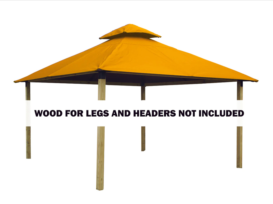 Riverstone Industries 14 ft. sq. ACACIA Gazebo Roof Framing and Mounting Kit With Dandelion OutDURA Canopy Canopy & Gazebo Tops RiverStone   