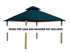 Riverstone Industries 14 ft. sq. ACACIA Gazebo Roof Framing and Mounting Kit With Emerald OutDURA Canopy Canopy & Gazebo Tops RiverStone   