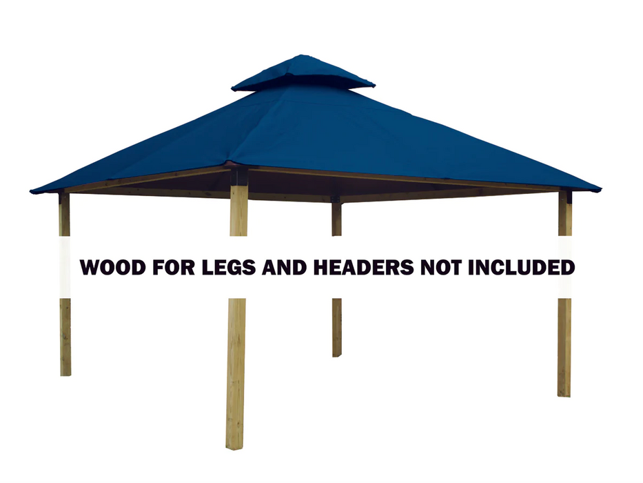 Riverstone Industries 14 ft. sq. ACACIA Gazebo Roof Framing and Mounting Kit With Island Blue OutDURA Canopy Canopy & Gazebo Tops RiverStone   
