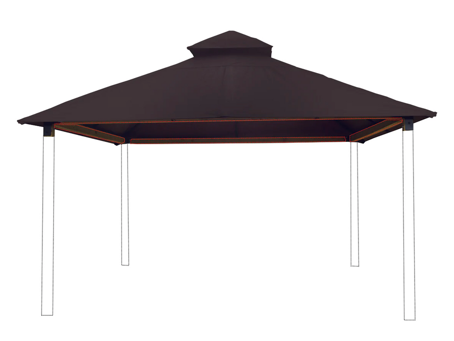 Riverstone Industries 14 ft. sq. ACACIA Gazebo Roof Framing and Mounting Kit With Kona OutDURA Canopy Canopy & Gazebo Tops RiverStone   