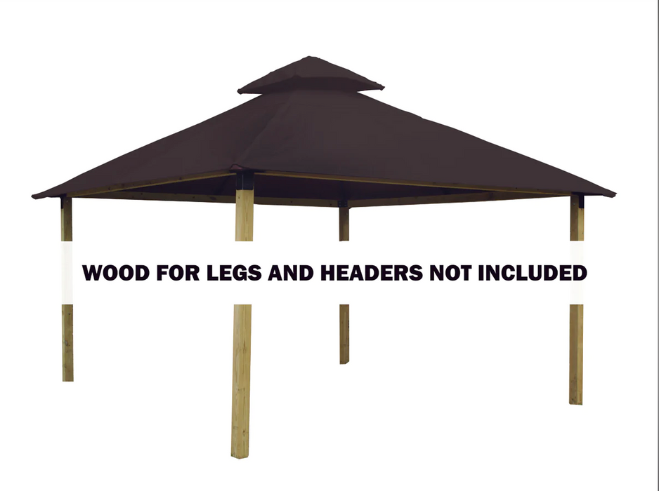 Riverstone Industries 14 ft. sq. ACACIA Gazebo Roof Framing and Mounting Kit With Kona OutDURA Canopy Canopy & Gazebo Tops RiverStone   