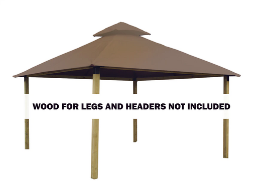 Riverstone Industries 14 ft. sq. ACACIA Gazebo Roof Framing and Mounting Kit With Linen OutDURA Canopy Canopy & Gazebo Tops RiverStone   