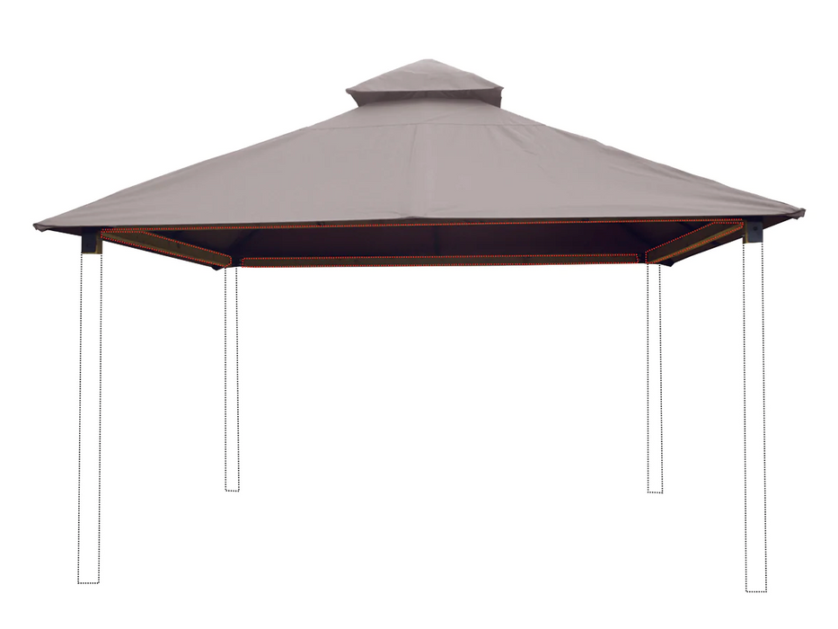 Riverstone Industries 14 ft. sq. ACACIA Gazebo Roof Framing and Mounting Kit With Sand OutDURA Canopy Canopy & Gazebo Tops RiverStone   