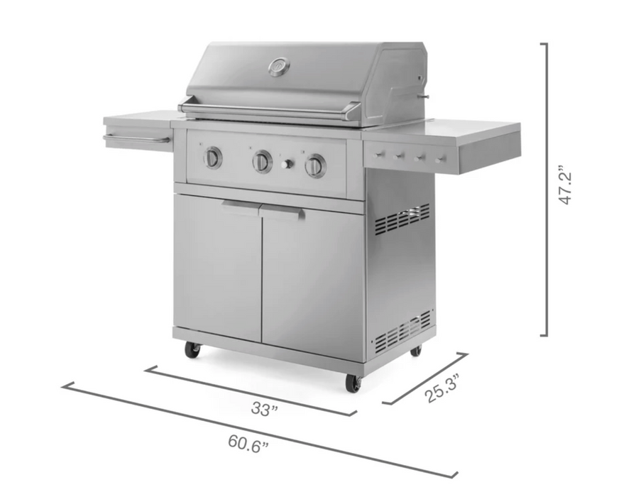 Platinum Grill Stainless Steel 33'' Free Stand BBQ GRILL New Age   