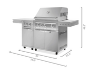 Platinum Grill & Dual Side Burner 33'' Free Stand BBQ GRILL New Age   