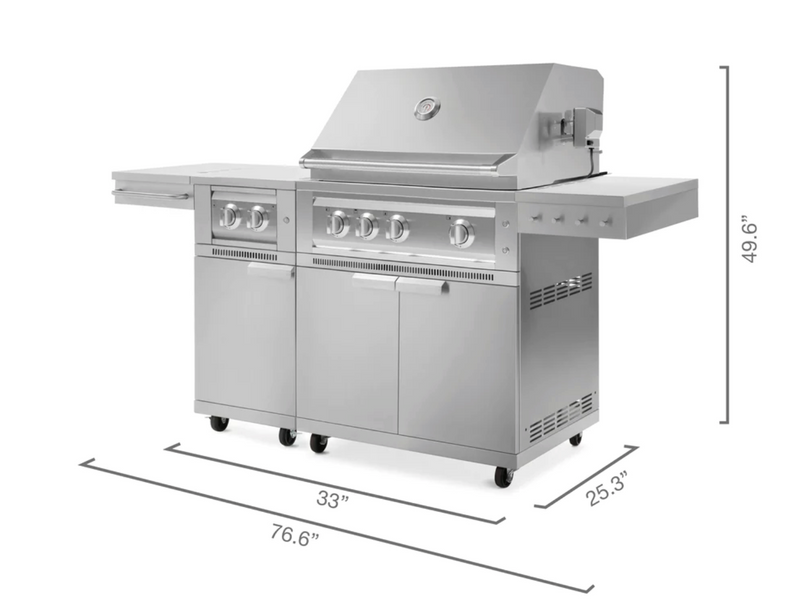 Platinum Grill & Dual Side Burner 33'' Free Stand BBQ GRILL New Age   