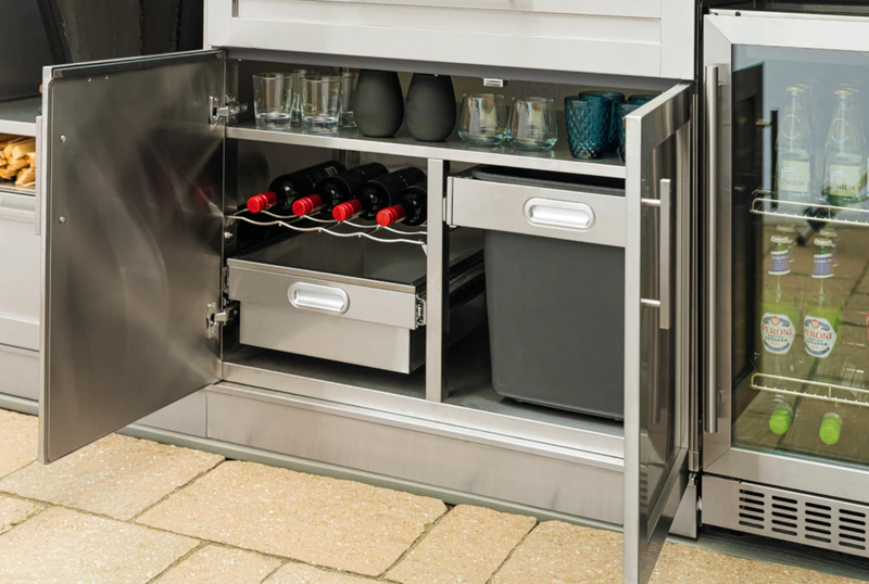 Outdoor Kitchen Signature Series 11 Piece L Shape Cabinet Set with Side Burner & 33'' Grill BBQ GRILL New Age   