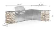 Outdoor Kitchen Signature Series 11 Piece L Shape Cabinet Set with Side Burner & 33'' Grill BBQ GRILL New Age   