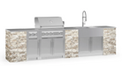 Outdoor Kitchen Signature Series 11 Piece Cabinet Set with 33'' Grill BBQ GRILL New Age Outdoor Kitchen Signature Series 11 Piece Cabinet Set with Grill- Ivory Travertine Outdoor Kitchen Signature Series 11 Piece Cabinet Set with Grill - LPG 