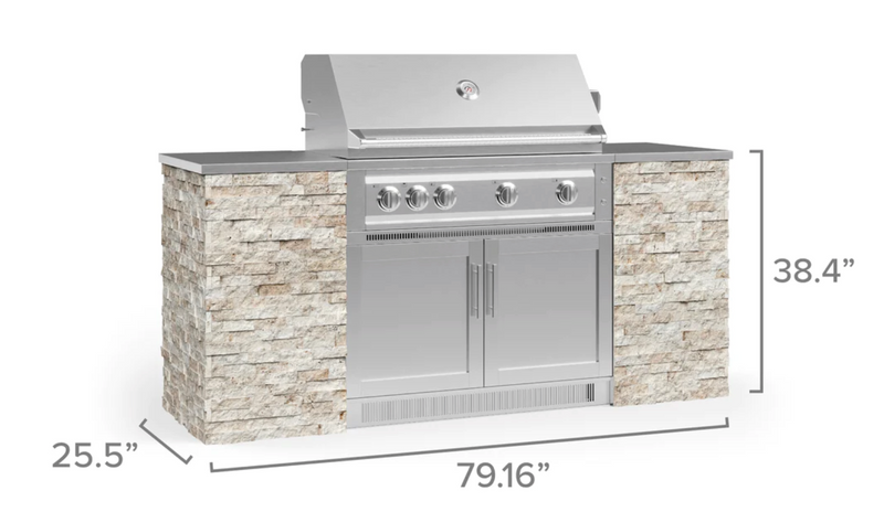 Outdoor Kitchen Signature Series 6 Piece Cabinet Set with 40'' Grill BBQ GRILL New Age   