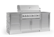 Outdoor Kitchen Signature Series 6 Piece Cabinet Set with 3 Drawer Cabinet + 40'' Grill BBQ GRILL New Age Outdoor Kitchen Signature Series 6 Piece Cabinet Set with 3 Drawer Cabinet -White Crystal Marble Outdoor Kitchen Signature Series 6 Piece Cabinet Set with 3 Drawer Cabinet - LPG 