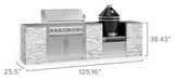 Outdoor Kitchen Signature Series 9 Piece Cabinet Set With Kamado & 40'' Grill BBQ GRILL New Age   