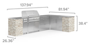 Outdoor Kitchen Signature Series 11 Piece L Shape Cabinet Set with Side Burner & 40'' Grill BBQ GRILL New Age   