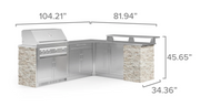 Outdoor Kitchen Signature Series 8 Piece L Shape Cabinet Set With 40'' Grill BBQ GRILL New Age   