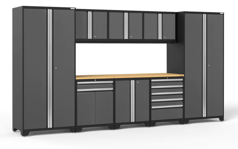 Pro Series 9 Piece Cabinet Set outdoor funiture New Age Pro Series 9 Piece Cabinet Set - Grey Bamboo 