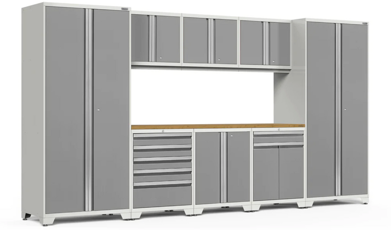 Pro Series 9 Piece Cabinet Set outdoor funiture New Age Pro Series 9 Piece Cabinet Set - Platinum Bamboo 