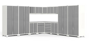 Pro Series 16 Piece L Shape Cabinet Set outdoor funiture New Age Pro Series 16 Piece Cabinet Set - Platinum Stainless Steel 