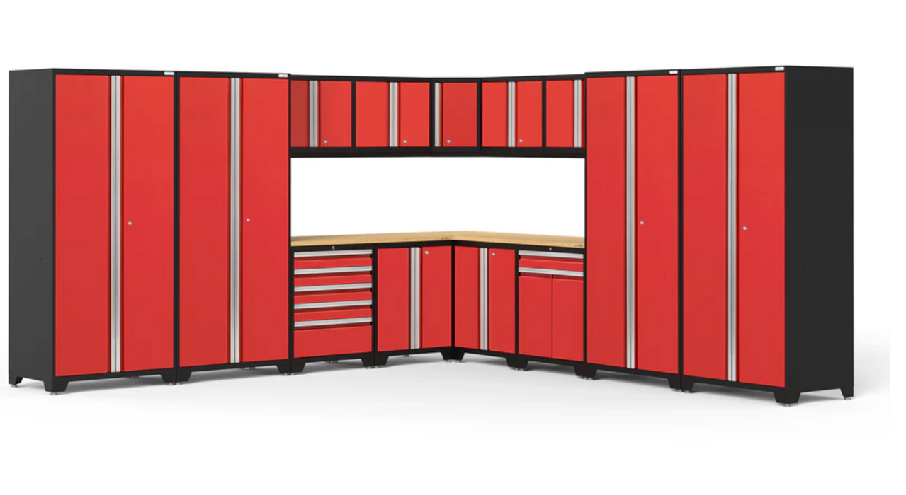 Pro Series 16 Piece L Shape Cabinet Set outdoor funiture New Age Pro Series 16 Piece Cabinet Set - Red Bamboo 