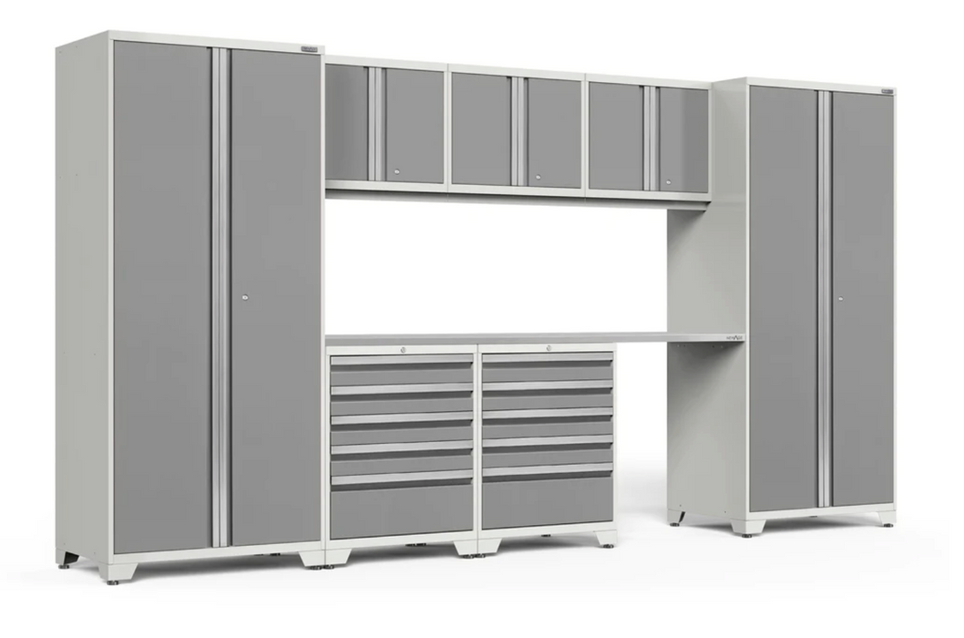 Pro Series 8 Piece Cabinet Set outdoor funiture New Age Pro Series 8 Piece Cabinet Set - Platinum Stainless Steel 