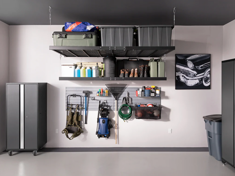 Pro Series 4 ft. x 8 ft. Wall Mounted Steel Shelf outdoor funiture New Age   