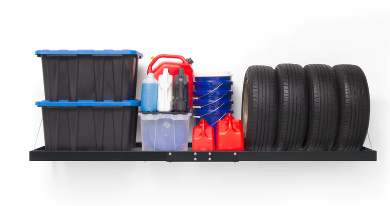 Pro Series 4 ft. x 8 ft. Wall Mounted Steel Shelf outdoor funiture New Age   