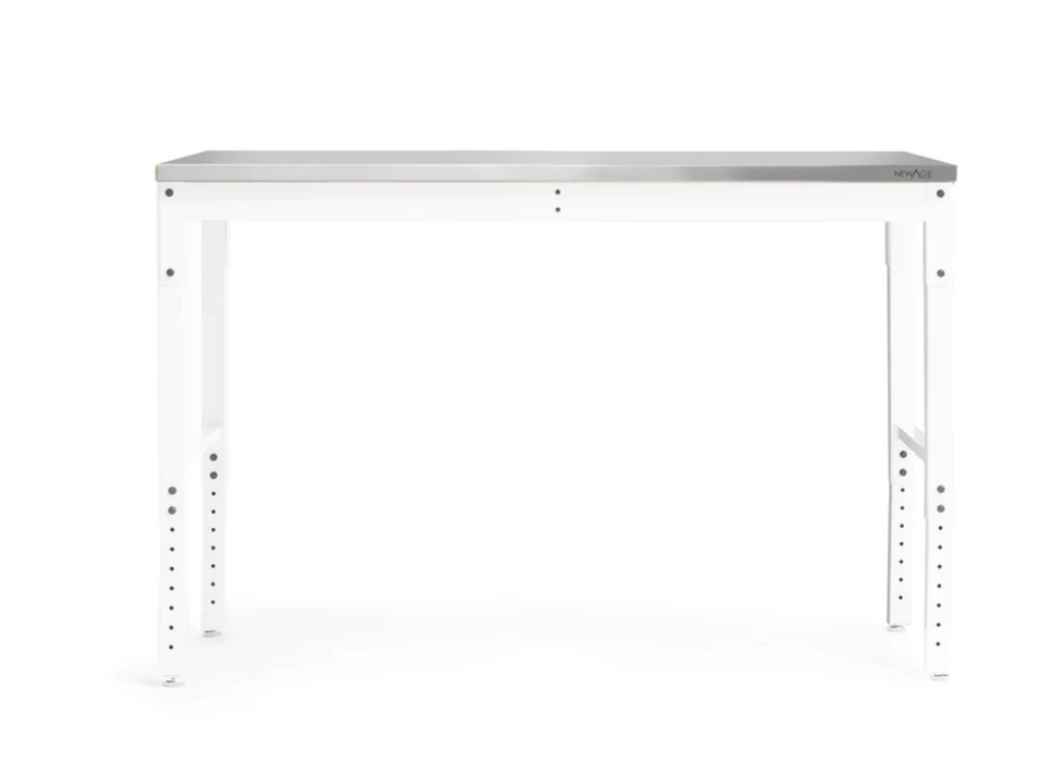 Pro Series Adjustable Height Workbench outdoor funiture New Age Pro Series Adjustable Height Workbench - White Stainless Steel 48 in. Workbench - 48 in. W x 24 in. D x 29.5 - 43 in. H