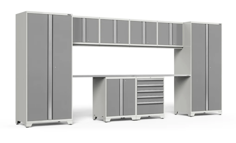 Pro Series 10 Piece Leg Room Cabinet Set outdoor funiture New Age Pro Series 10 Piece Cabinet Set - Platinum Stainless Steel 