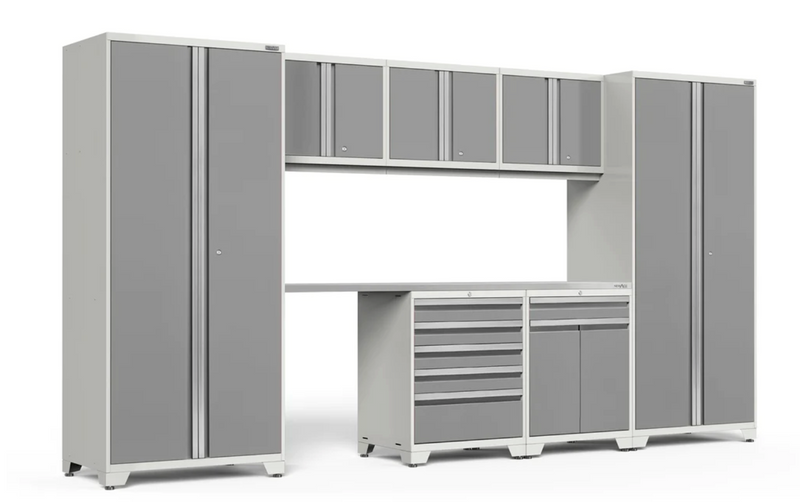 Pro Series 8 Piece Cabinet Set outdoor funiture New Age Pro Series 8 Piece Cabinet Set - Platinum Stainless Steel 