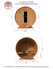 Dundalk 4 Person White Cedar Outdoor Sauna Harmony | 2-4 People | Wood or Electric Heater  Dundalk Leisurecraft   