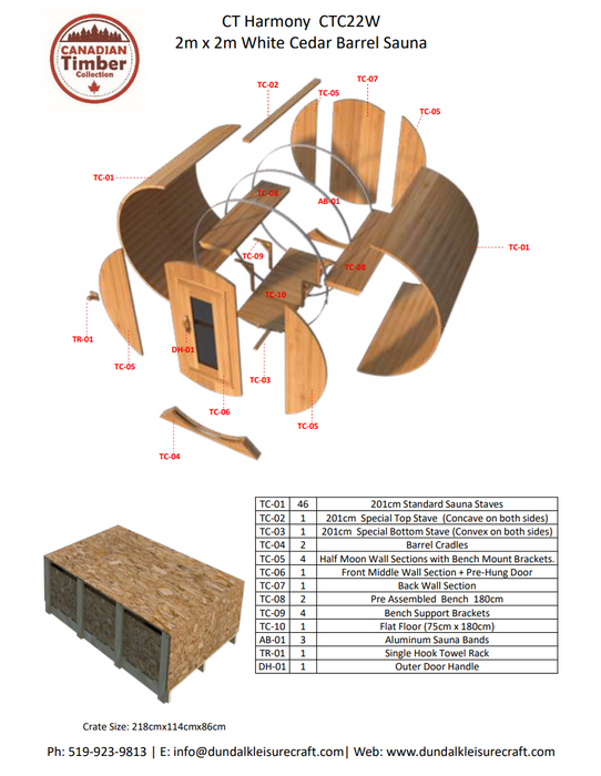 Dundalk 4 Person White Cedar Outdoor Sauna Harmony | 2-4 People | Wood or Electric Heater  Dundalk Leisurecraft   