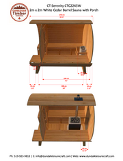 Dundalk Canadian Timber White Cedar Serenity Outdoor Sauna | 2-4 People | Wood or Electric Heater  Dundalk Leisurecraft   