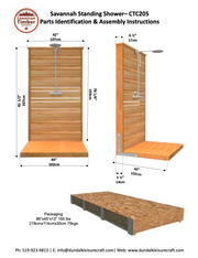 Dundalk Canadian Timber Savannah Standing Outdoor Shower  40" x 40" Platform  Dundalk Leisurecraft   