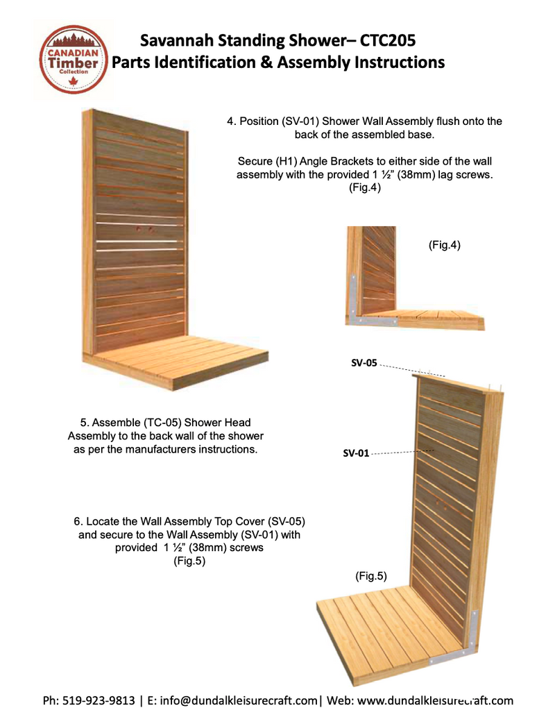 Dundalk Canadian Timber Savannah Standing Outdoor Shower  40" x 40" Platform  Dundalk Leisurecraft   
