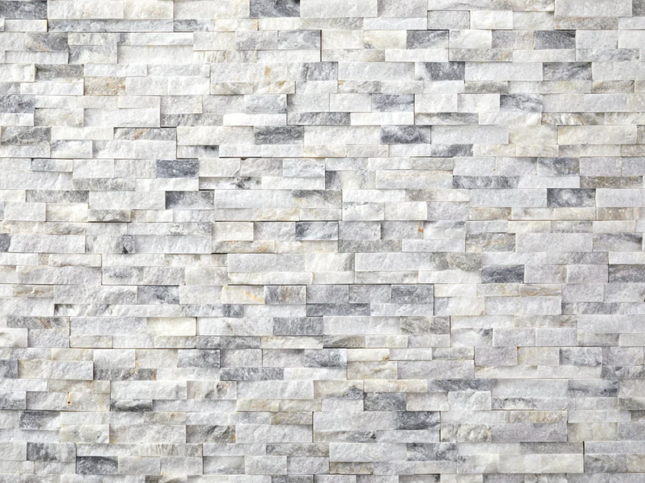 Natural Stacked Stone 300 sq. ft. Bundle Loose Stones New Age Natural Stacked Stone 300 sq. ft. Bundle - White Crystal Marble  