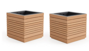 Rhodes Square Planter (Set of 2) outdoor funiture New Age Stainless Steel Teak  