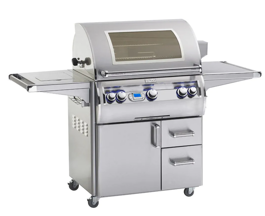 Fire Magic Echelon Diamond E660s 30-Inch Freestanding Gas Grill With Rotisserie, Single Side Burner, Digital Thermometer & Magic View Window - Propane BBQ GRILL CG Products   