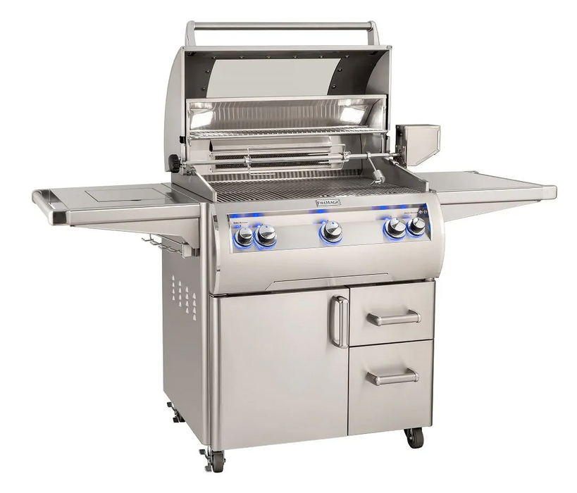 Fire Magic Echelon Diamond E660s 30-Inch "A" Series Freestanding Gas Grill With Rotisserie, Infrared Burner, Single Side Burner, Analog Thermometer & Magic View Window - Propane BBQ GRILL CG Products   
