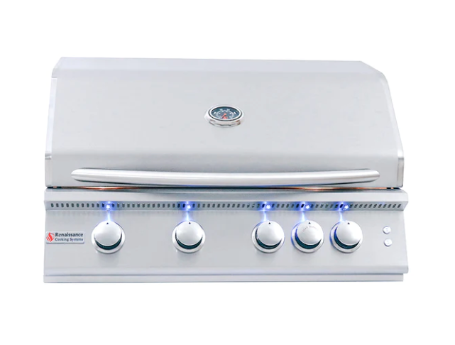 32" Premier Built-In Grill w/ LED Lights - RJC32AL BBQ GRILL CG Products 32" Premier Built-In Grill W/Lights-  LPG  