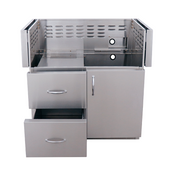 Portable 36" ARG Cart, #304 SS, 2-Drawer & Door Combo Design, Built BBQ GRILL CG Products   