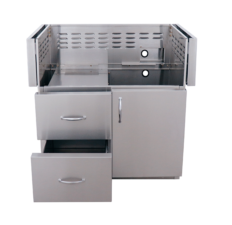 Portable 36" ARG Cart, #304 SS, 2-Drawer & Door Combo Design, Built BBQ GRILL CG Products   