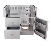 Portable 42" ARG Cart, #304SS, 2-Drawer & Door Combo Design, Built BBQ GRILL CG Products   