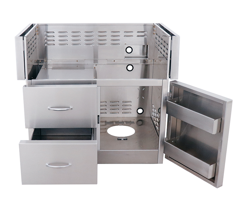 Portable 42" ARG Cart, #304SS, 2-Drawer & Door Combo Design, Built BBQ GRILL CG Products   